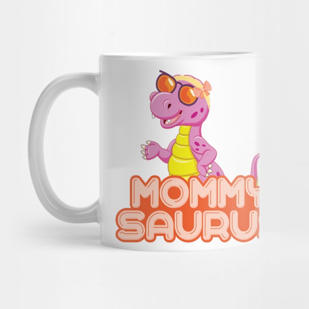 'MommySaurus With Ribbon And Shades' Dinosaurs T Rex Gift by ourwackyhome